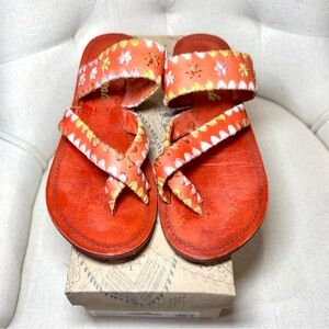 Free People Bella Caia Crochet Leather Sandals 8.5